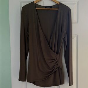 Karen Kane Women's Deep Brown Wrap Sweater